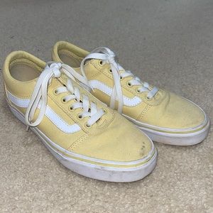 Pastel yellow low rise vans